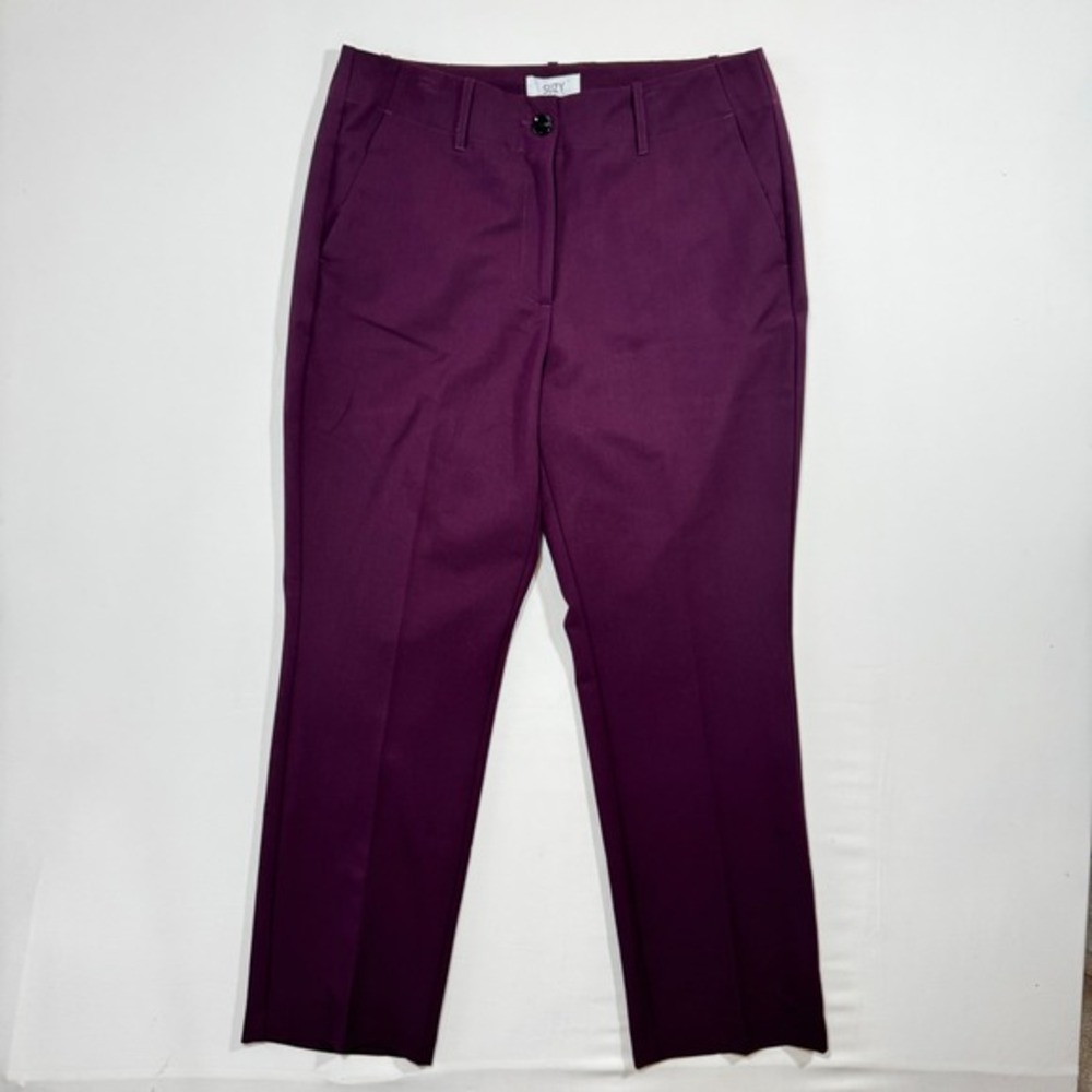 Suzy Straight Leg‎ Pants Purple Cherry 11 Corpcore Office Preppy Business NWOT